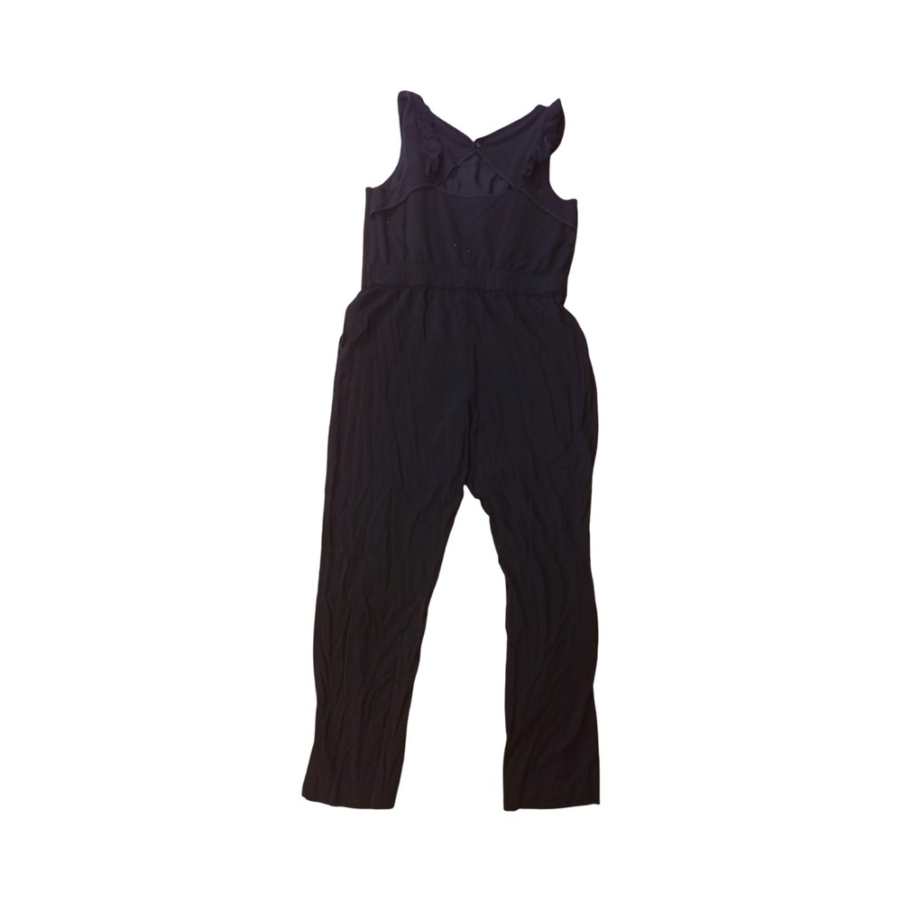 Elevenses Anthropologie Black Sleeveless Ruffle Trim Jumpsuit Size 14